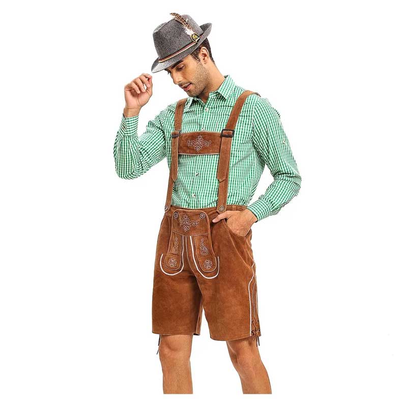 Lederhosen Short German Oktoberfest Dark Brown: Classic Bavarian Tradition